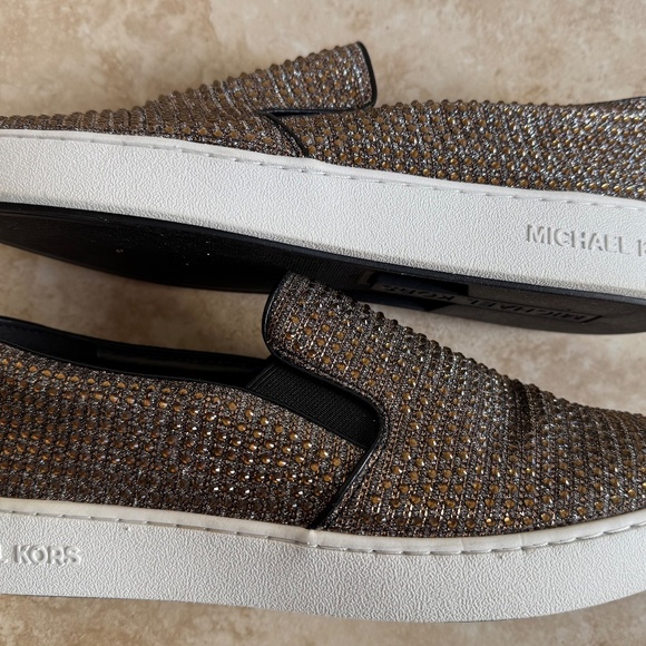 Michael Kors Keaton Slip-ons size 8.5 Bronze with Rhinestones - Picture 3 of 5